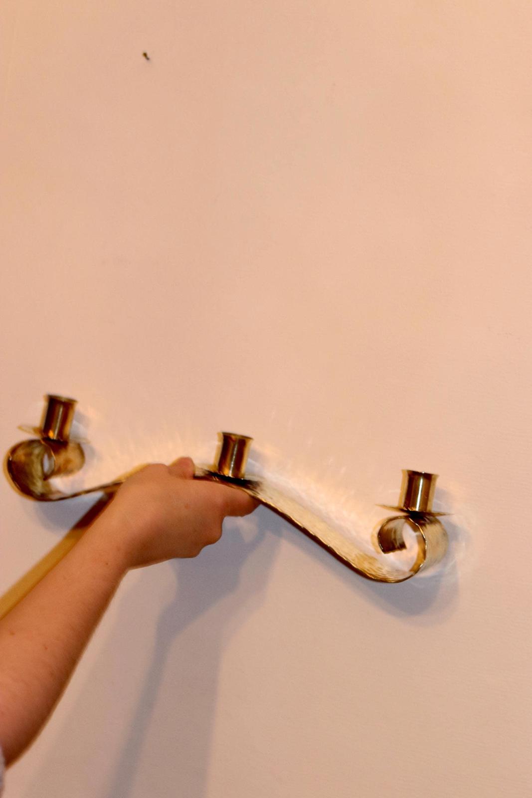 Mid-Century Brass Swedish Candelabra