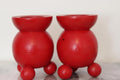Pair of Swedish Dala Ball Candle Holder