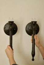 Vintage Pair of Sconces with Black Coating