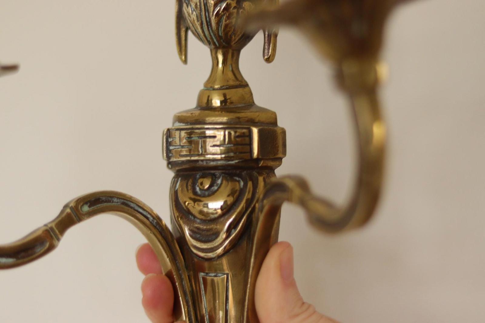 SINGLE Mid Century Gustavian Style  Brass Sconce