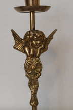 Pair of Vintage Swedish  Brass Angel Candle Holders