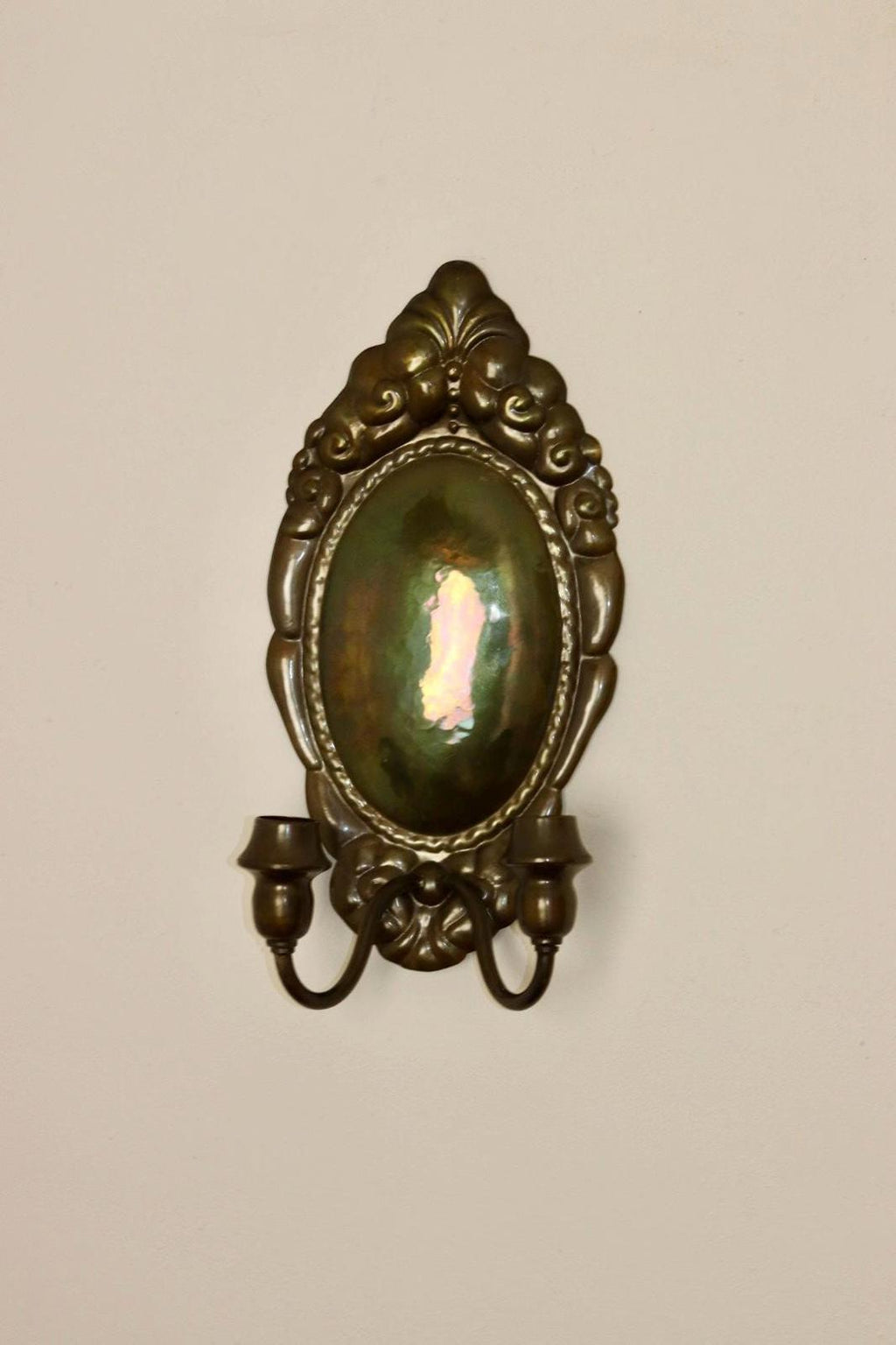 Baroque Style Large Mid-Century Brass Swedish Sconce by Skultuna