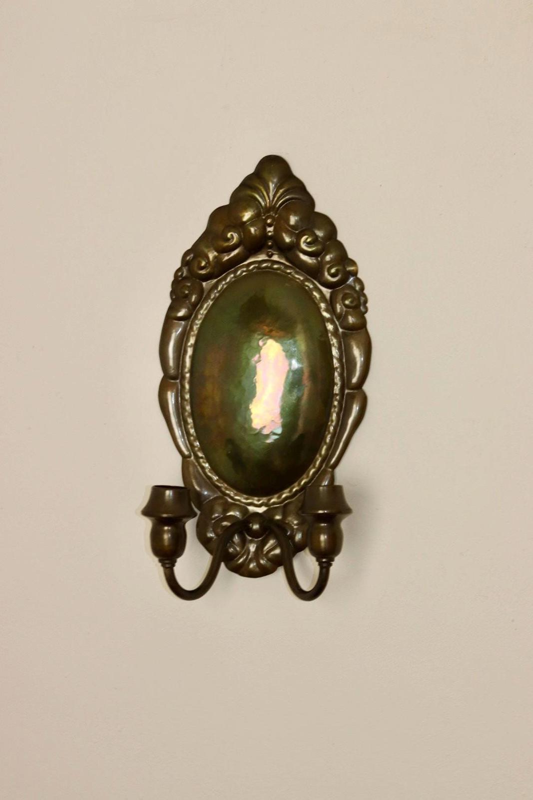 Baroque Style Large Mid-Century Brass Swedish Sconce by Skultuna