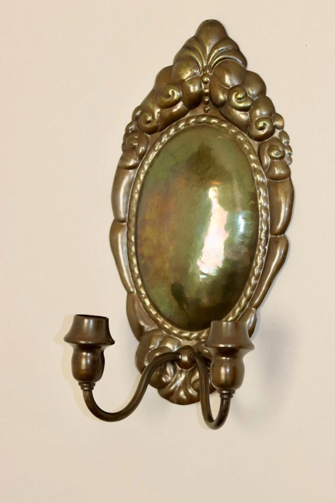 Baroque Style Large Mid-Century Brass Swedish Sconce by Skultuna