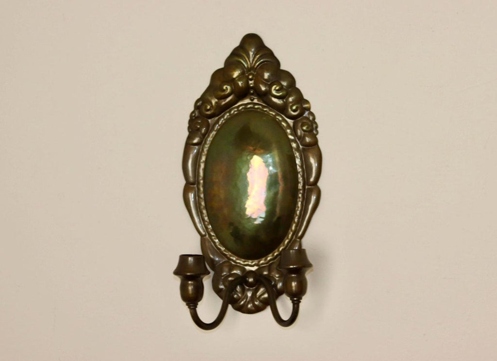 Baroque Style Large Mid-Century Brass Swedish Sconce by Skultuna