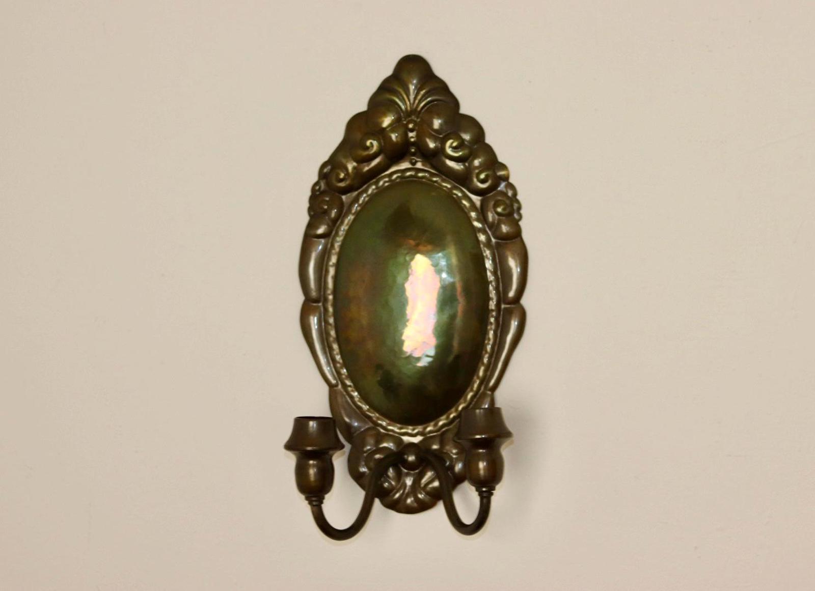 Baroque Style Large Mid-Century Brass Swedish Sconce by Skultuna