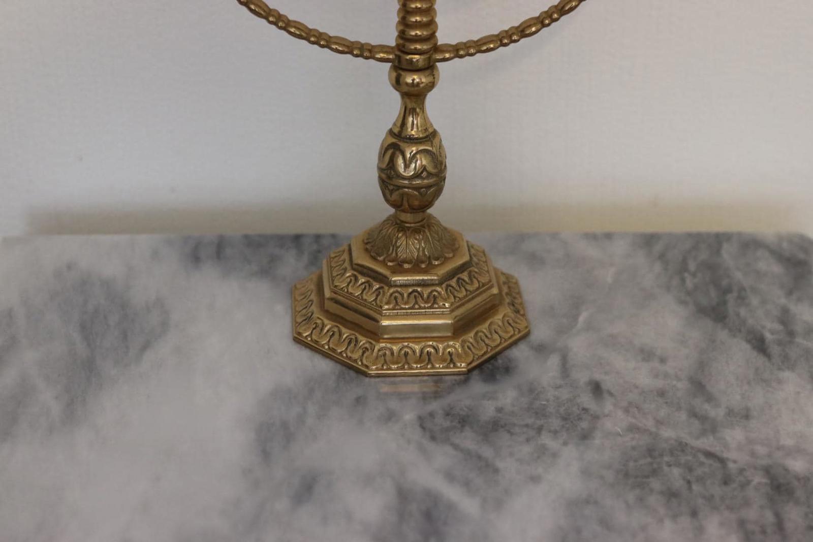 Vintage Brass Menorah - 7 Branch Candle Holder with Ornate Detailing