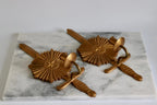 Pair of Mid-century Swedish Bronze Sconces "Knife in North Star"