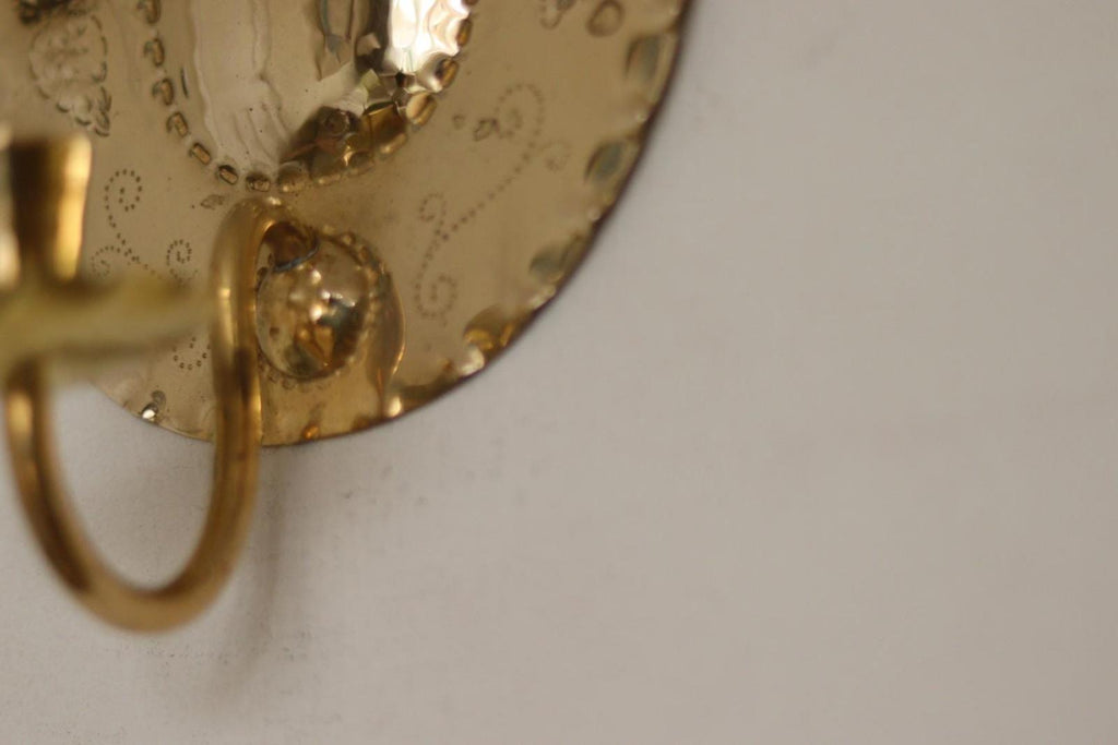 SINGLE Mid Century Swedish Brass Sconce