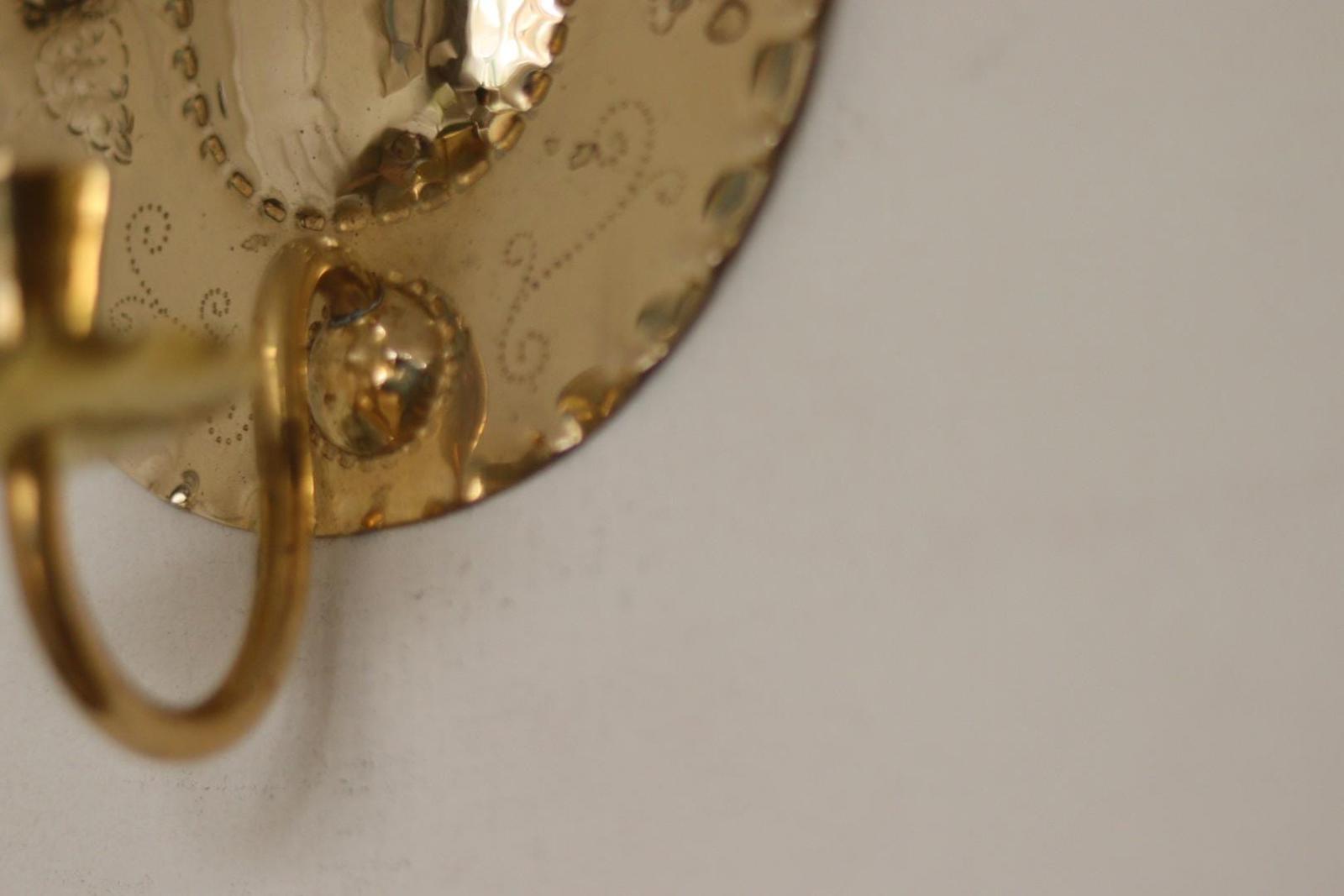 SINGLE Mid Century Swedish Brass Sconce