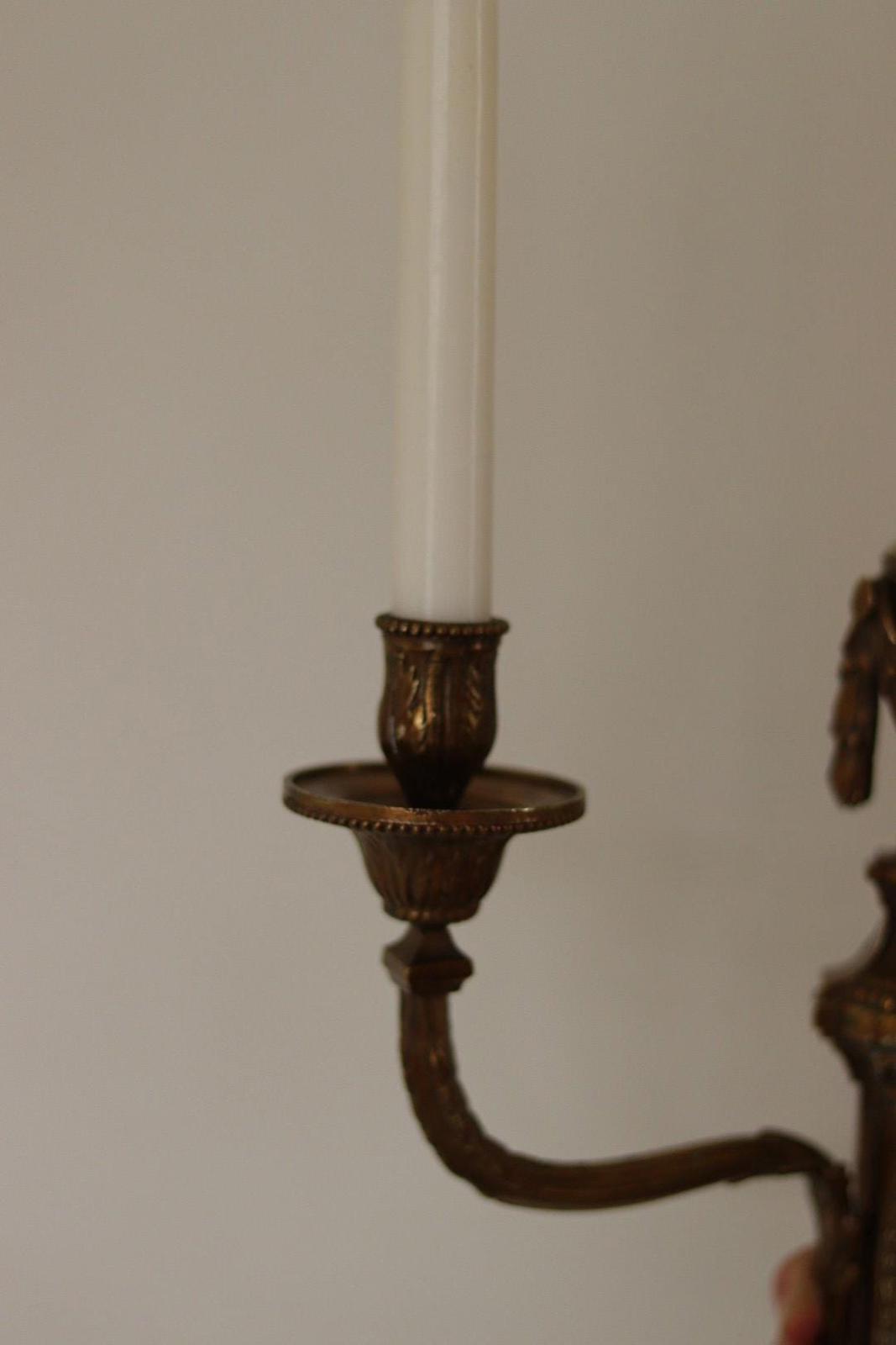 SINGLE Mid Century  Gustavian Style Brass Sconce
