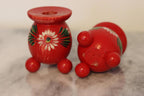 Pair of Swedish Dala Ball Candle holders