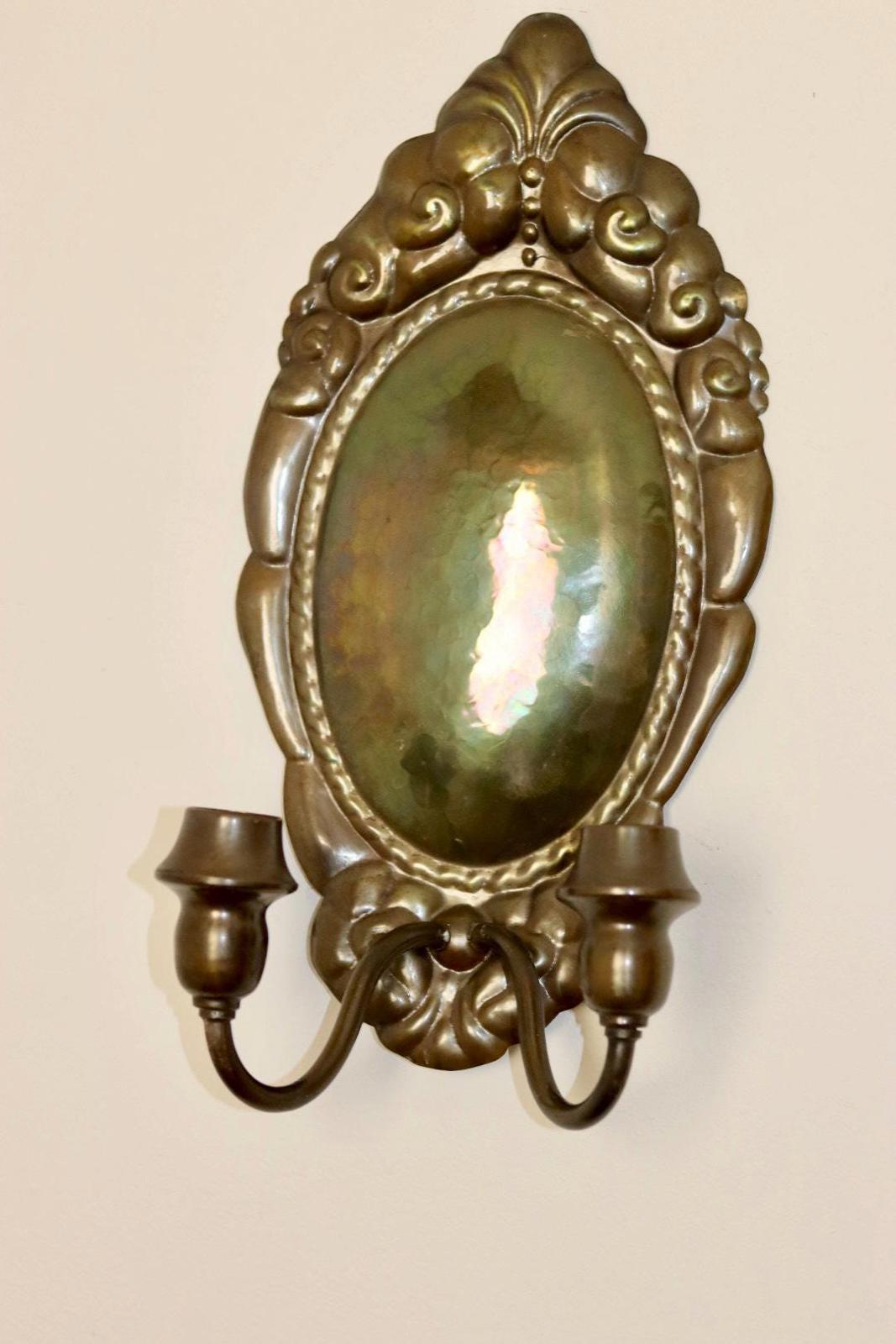 Baroque Style Large Mid-Century Brass Swedish Sconce by Skultuna