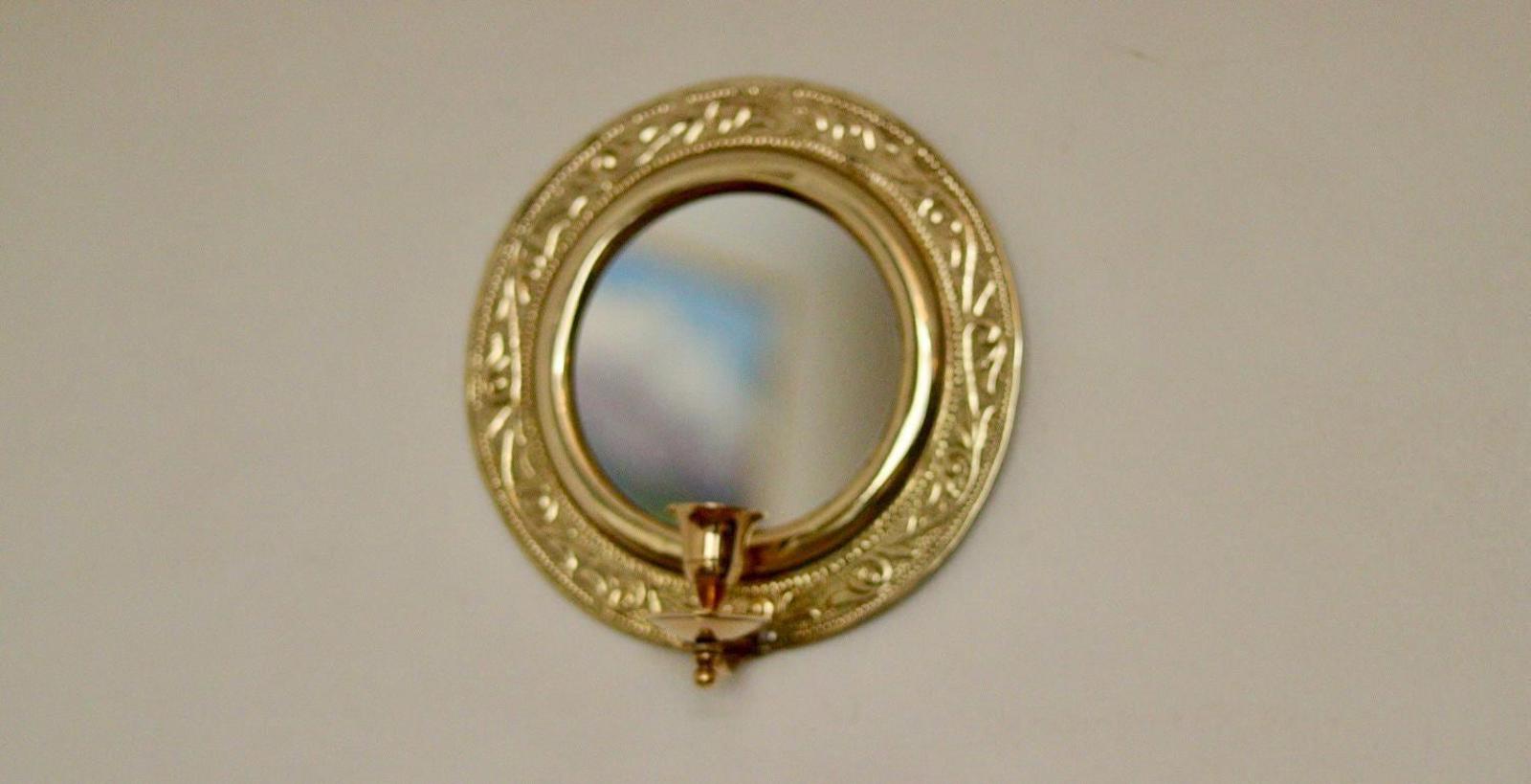 Vintage Brass Sconce with Mirror