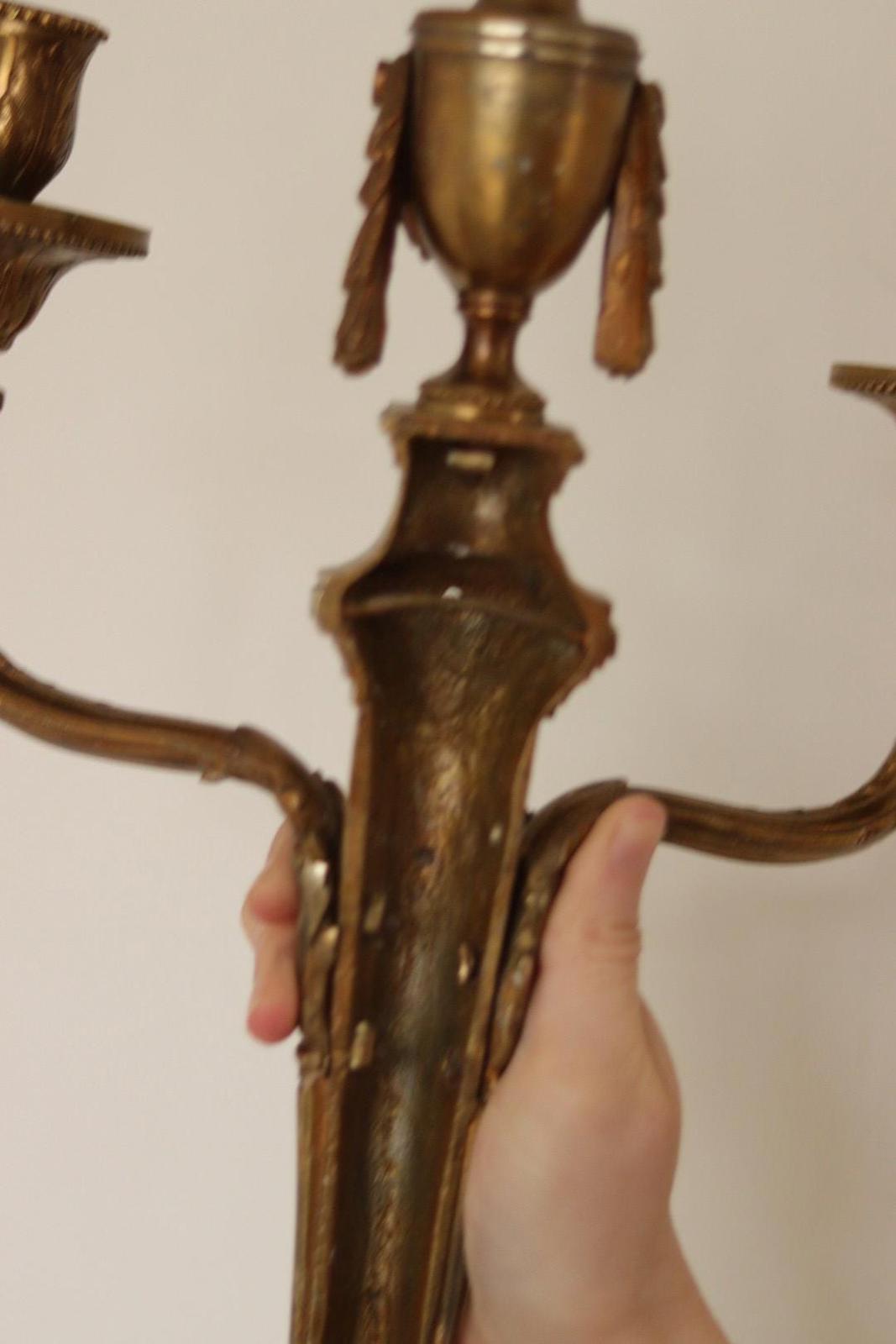 SINGLE Mid Century  Gustavian Style Brass Sconce