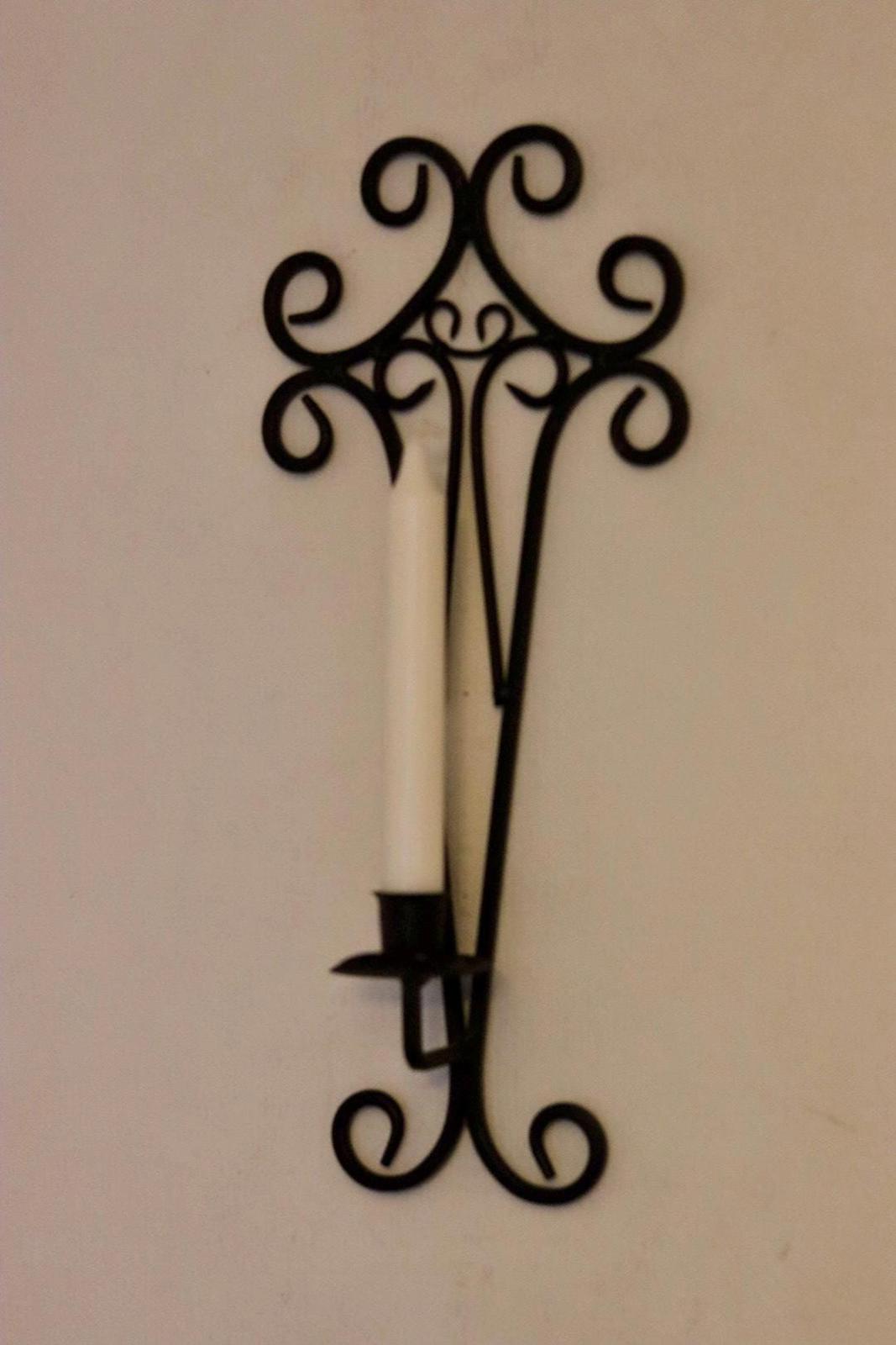 Pair of vintage black metal sconces