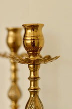 Pair of Mid-Century Swedish Brass Candle Holders