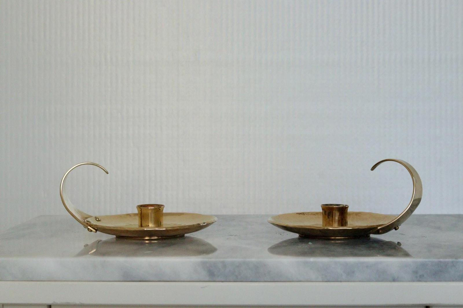 Pair of Swedish Mid-Century Candlestick Holder by Skutuna