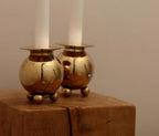 Pair of Mid-Century Swedish Brass Candle Holders
