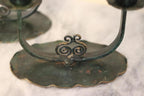 Pair of Swedish Vintage Candle Holders – Handcrafted Lotus-Style