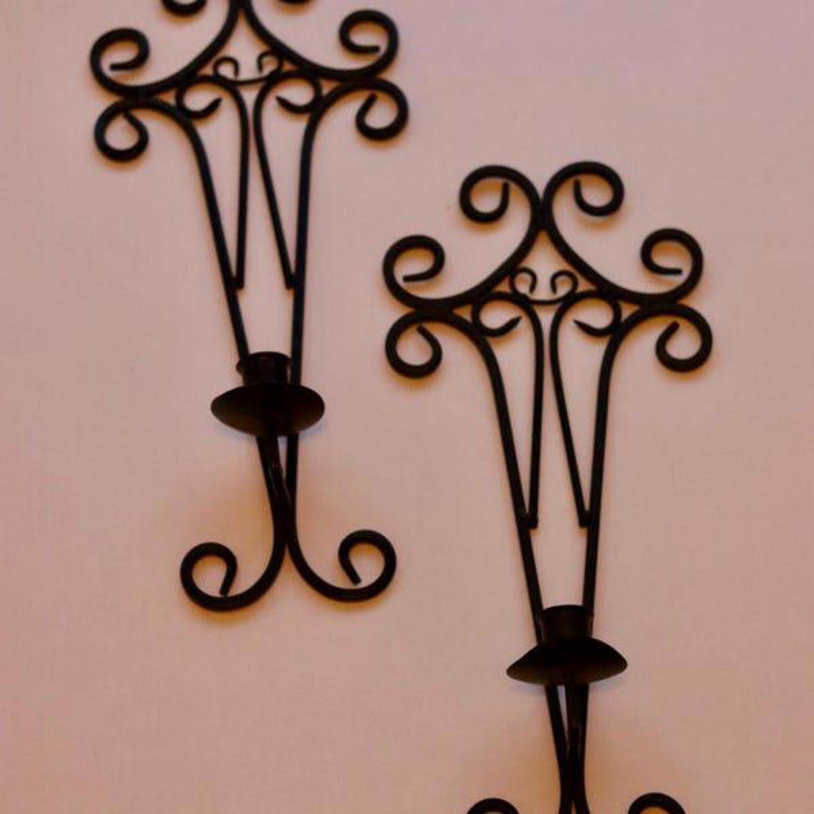 Pair of vintage black metal sconces