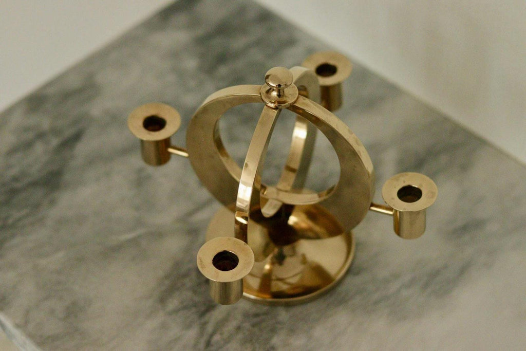 Swedish Brass Candelabra by Arthur Pe Kolbäck