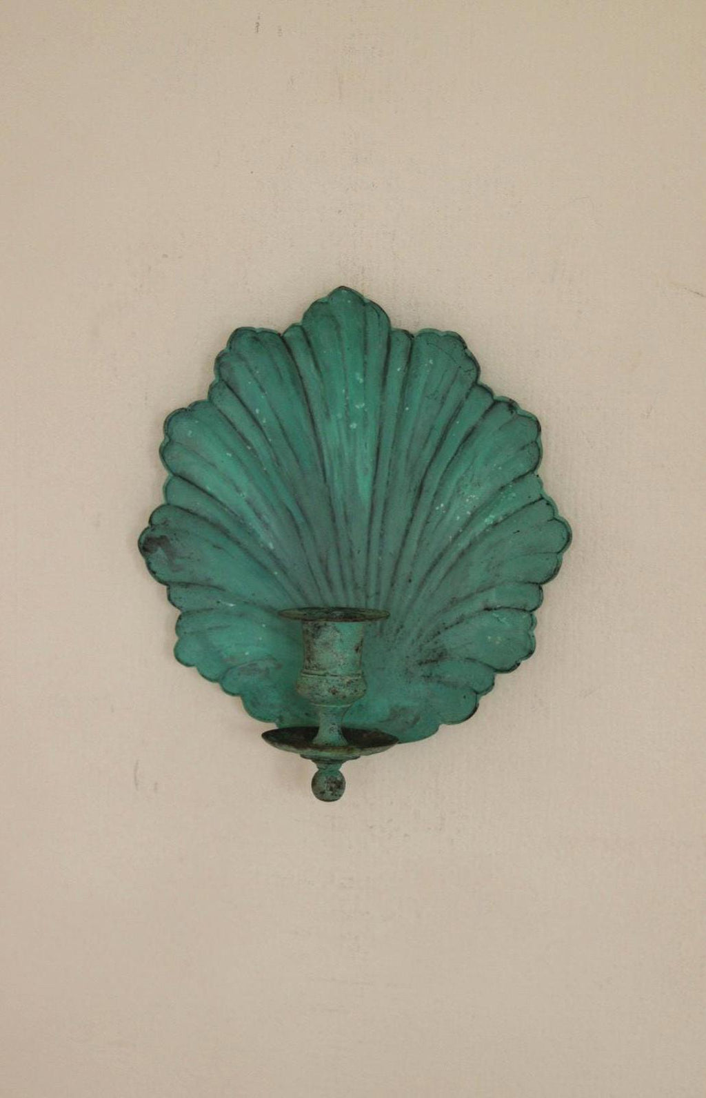 SINGLE Mid Century Swedish Brass Sconce in Verdigris Finish
