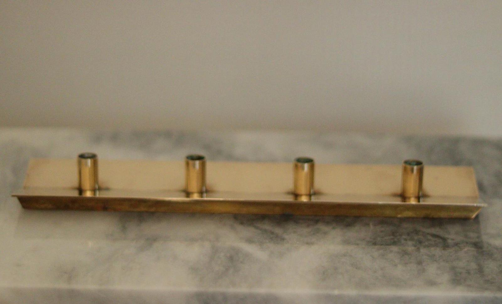 Mid-Century Swedish Brass Candelabra by Pierre Forsell for Skultuna