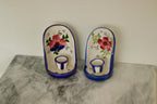 Hand-Painted Vintage Ceramic Wall Candle Holders – Floral Folk Art Pair
