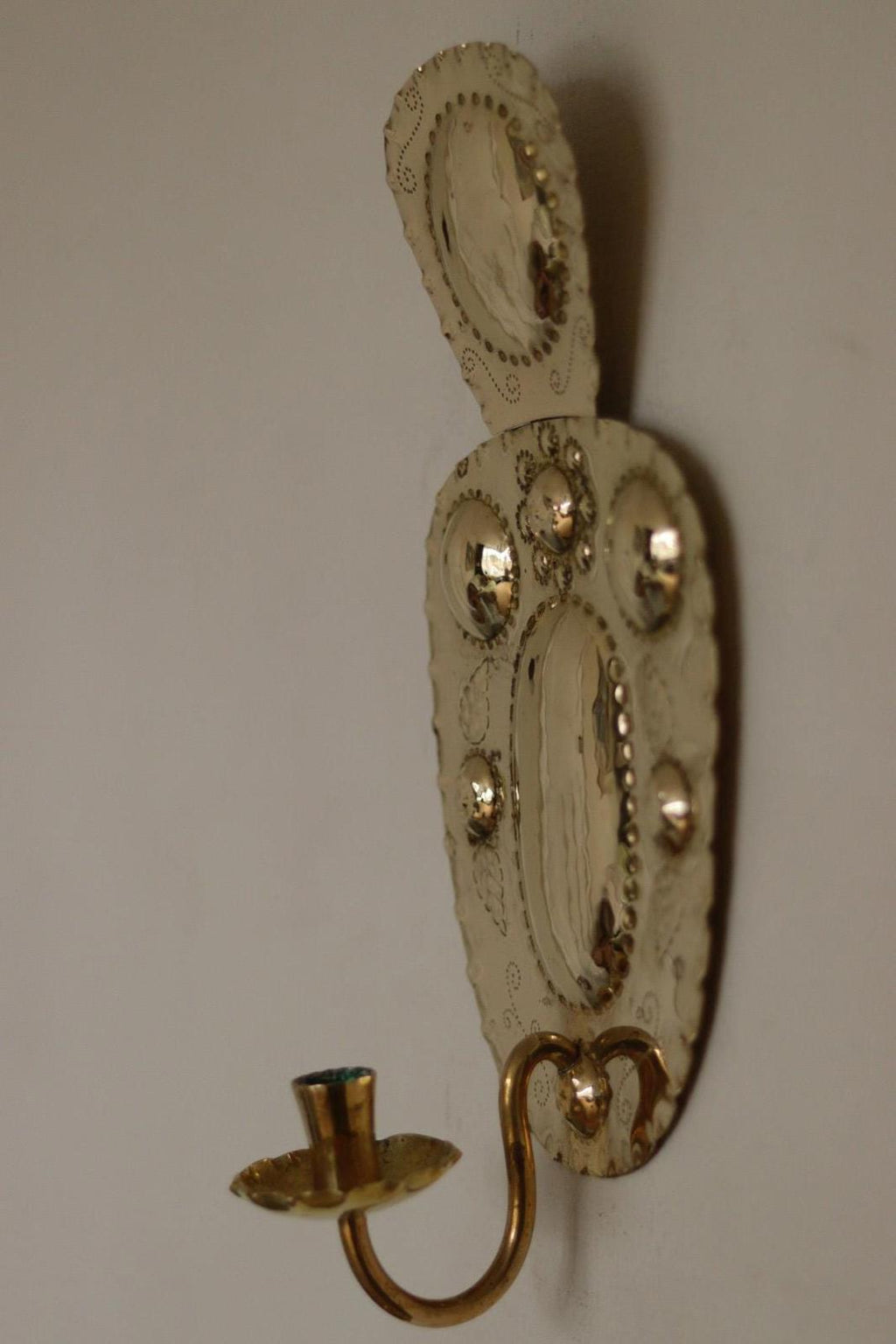 SINGLE Mid Century Swedish Brass Sconce