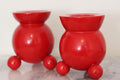 Pair of Swedish Dala Ball Candle holders
