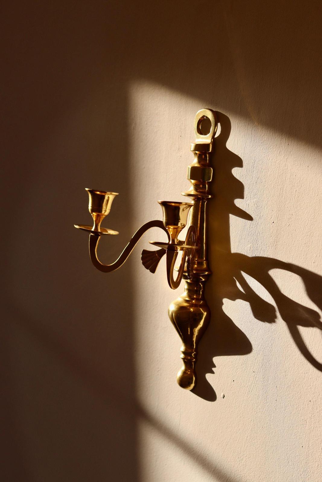 Pair of Vintage Brass Sconces
