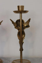 Pair of Vintage Swedish  Brass Angel Candle Holders