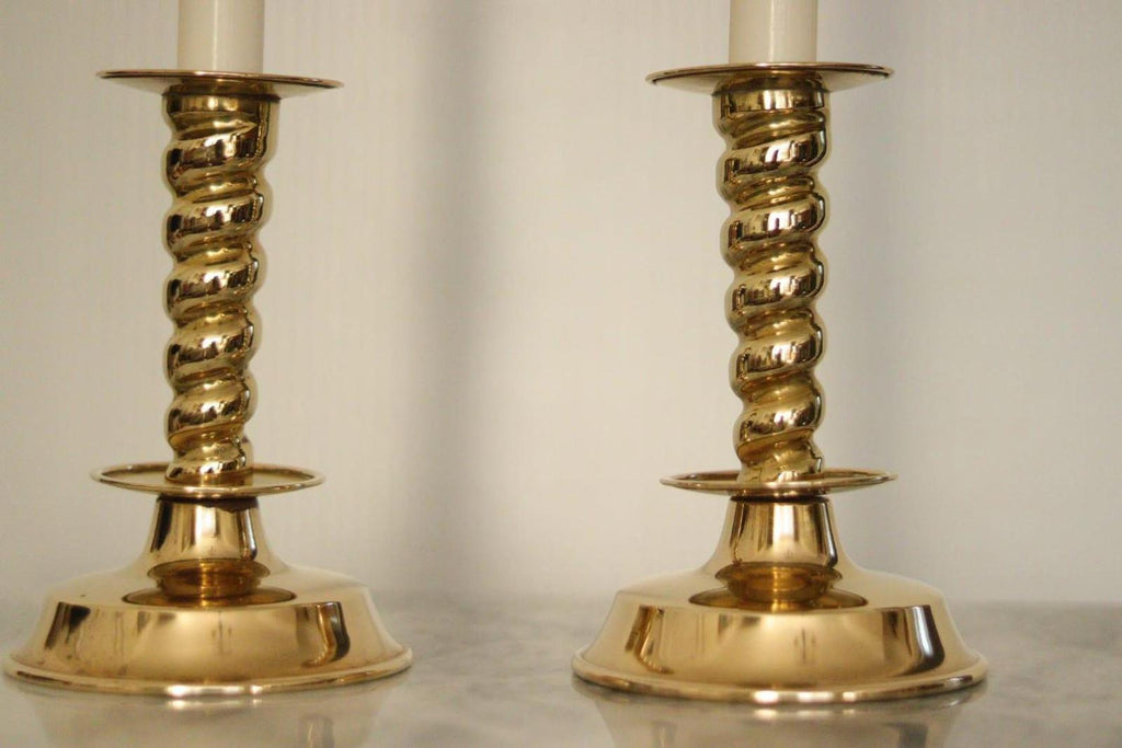 Pair of Swedish Mid-Century Candlestick Holder