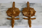 Pair of Mid-century Swedish Bronze Sconces "Knife in North Star"