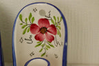 Hand-Painted Vintage Ceramic Wall Candle Holders – Floral Folk Art Pair