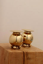 Pair of Mid-Century Swedish Brass Candle Holders