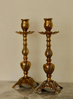 Pair of Mid-Century Swedish Brass Candle Holders