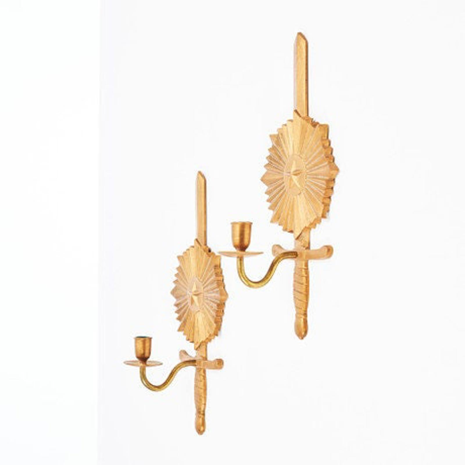 Pair of Mid-century Swedish Bronze Sconces "Knife in North Star"