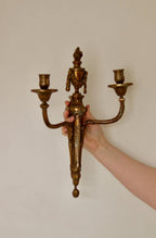 SINGLE Mid Century  Gustavian Style Brass Sconce