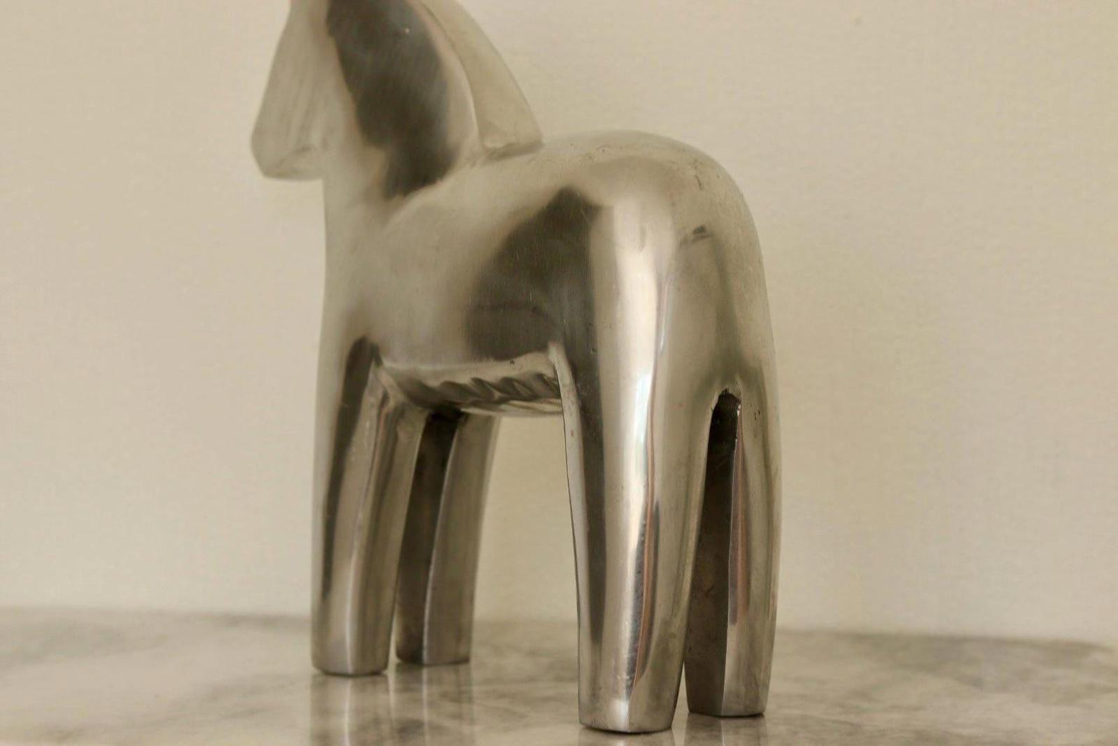 Swedish Vintage Pewter/Chrome Dala Horse