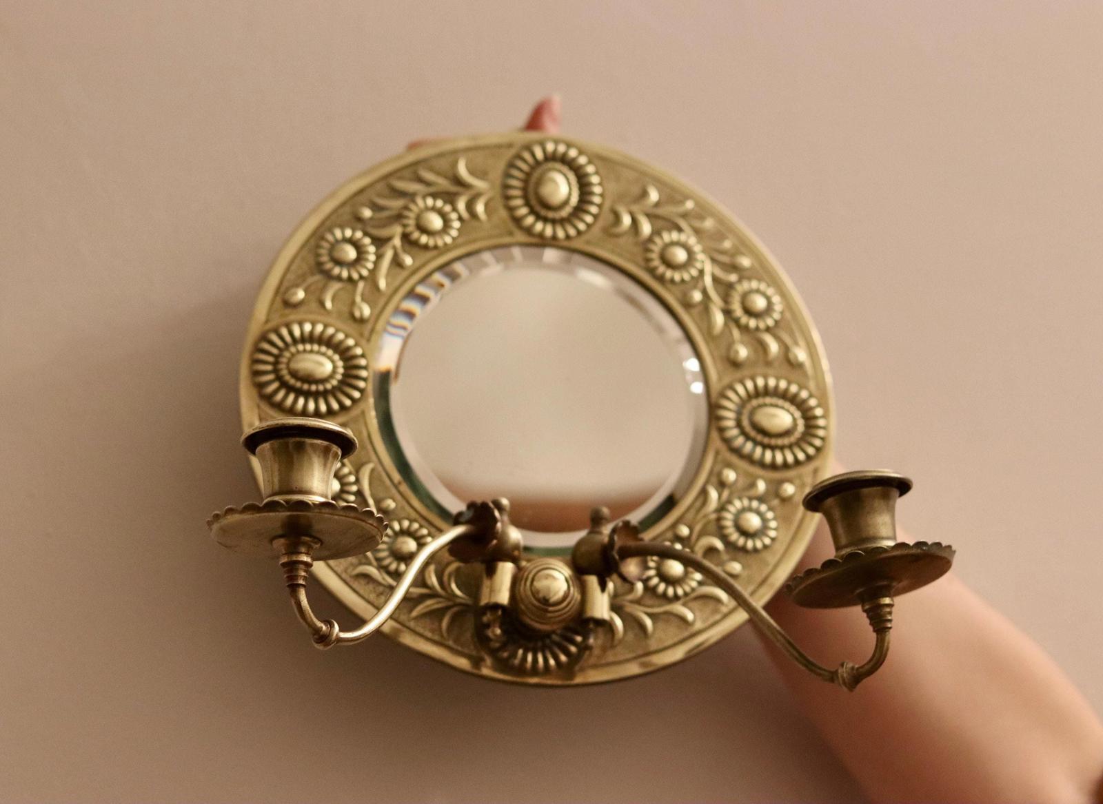 Antique Aesthetic Movement Brass Sconces C1880