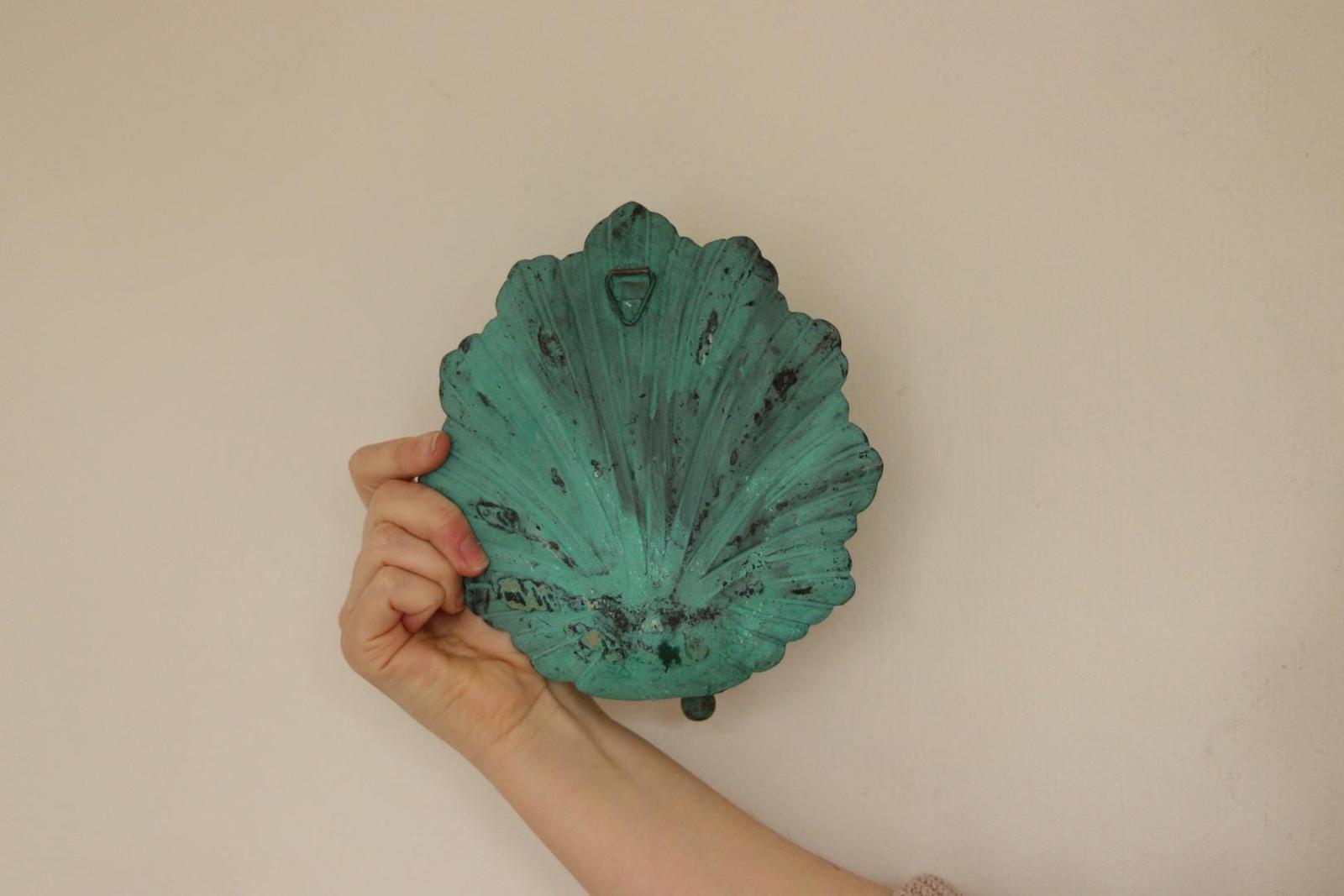 SINGLE Mid Century Swedish Brass Sconce in Verdigris Finish