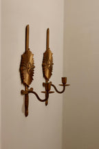 Pair of Mid-century Swedish Bronze Sconces "Knife in North Star"