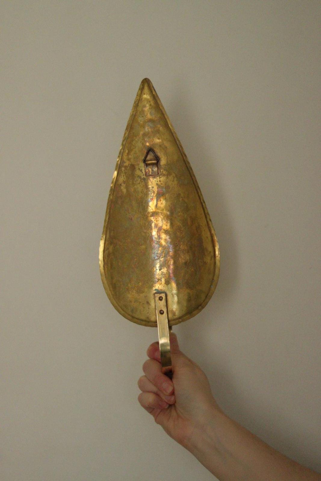 SINGLE Mid Century Swedish Brass Sconce