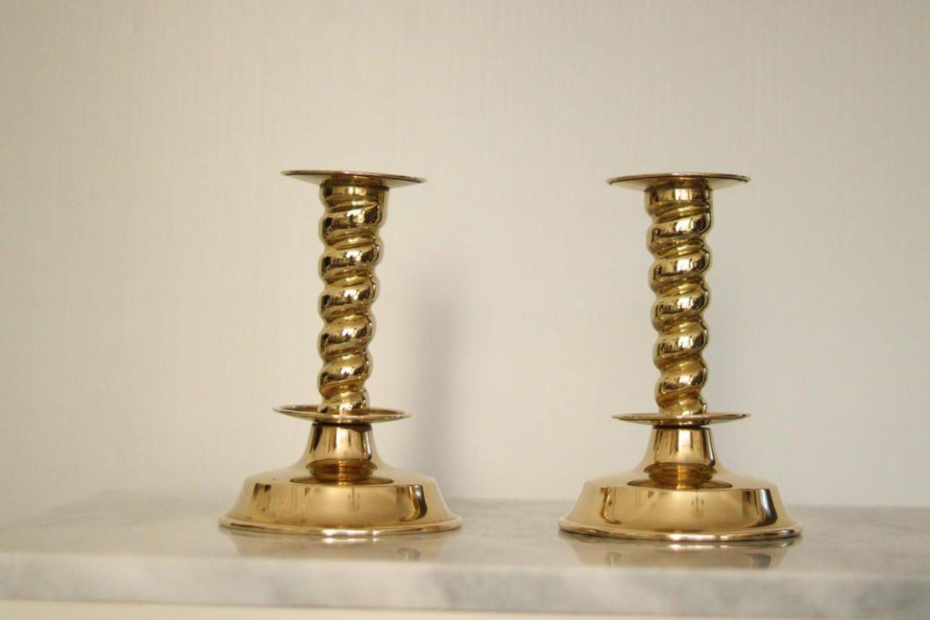 Pair of Swedish Mid-Century Candlestick Holder