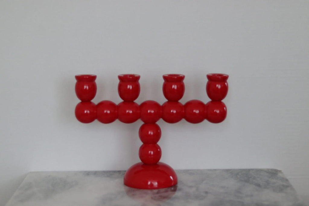 Four-Arm Swedish Bobbin Candelabra