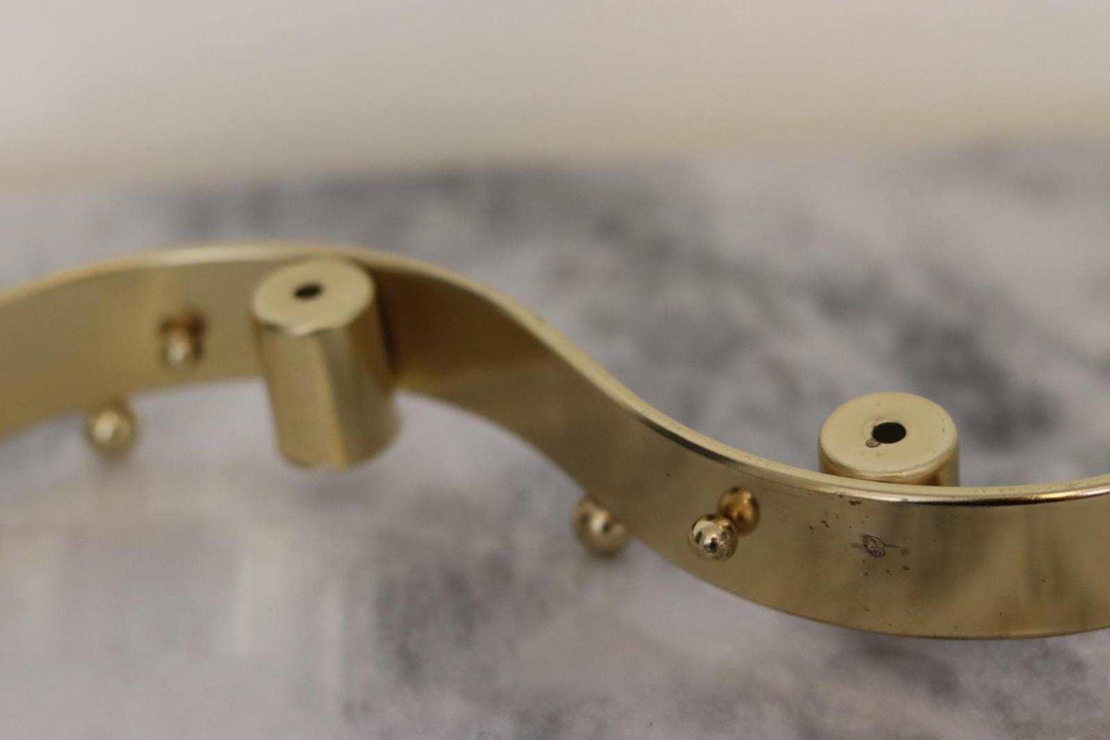 Modernist Style Curved Metal Candle Holder