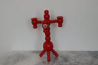 Three-Arm Swedish Bobbin Candelabra
