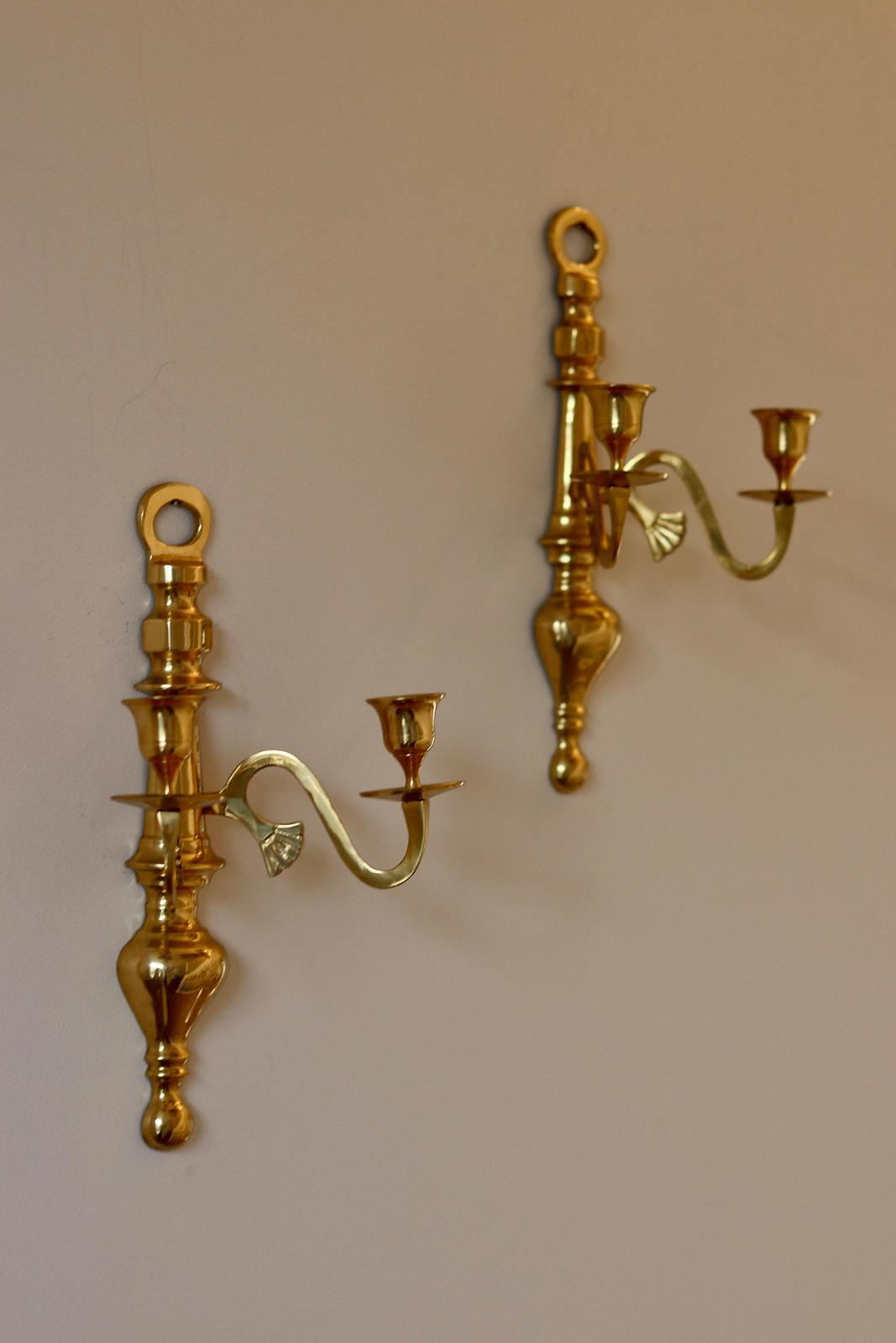 Pair of Vintage Brass Sconces